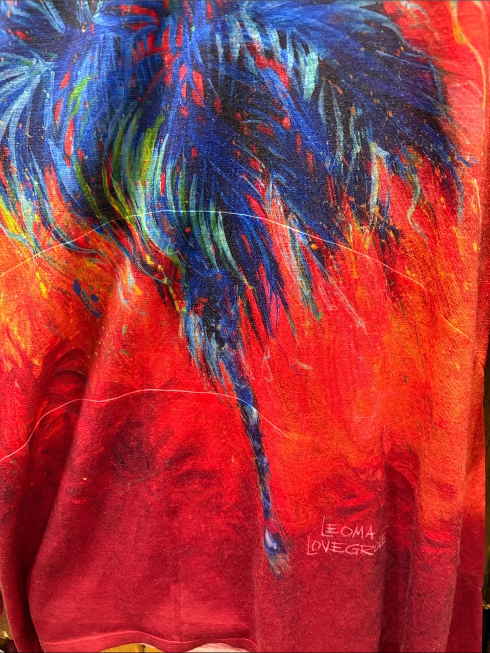 Red Palm Tree Print Tunic Top - Picture 3 of 4